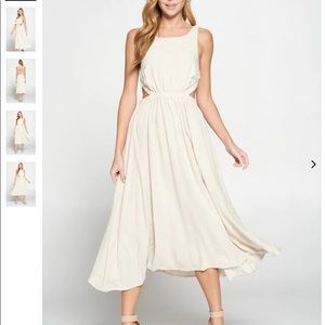 Modern Citizen Linen Blend Open Back Dress
